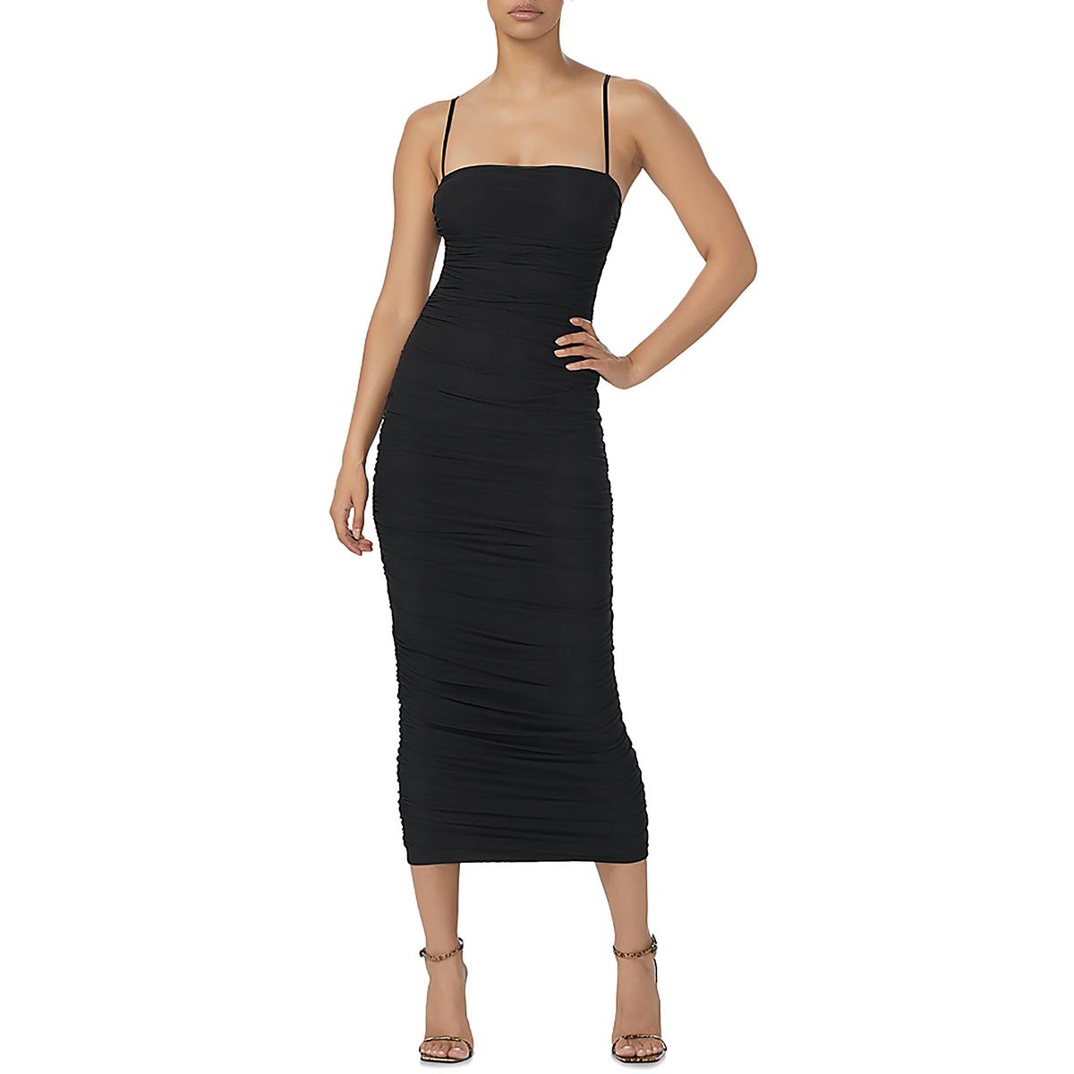 AFRM Womens Ruched Mesh Bodycon Dress