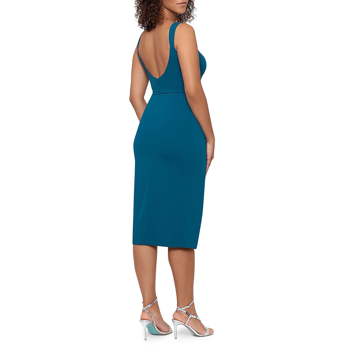 Aqua Womens Gathered Midi Bodycon Dress