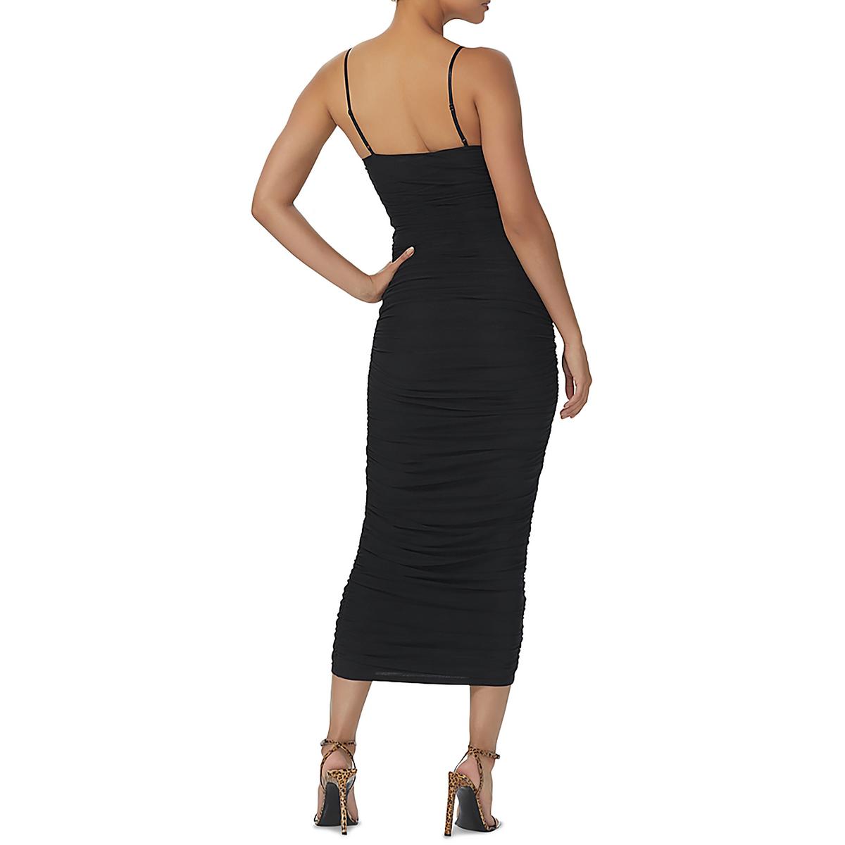 AFRM Womens Ruched Mesh Bodycon Dress