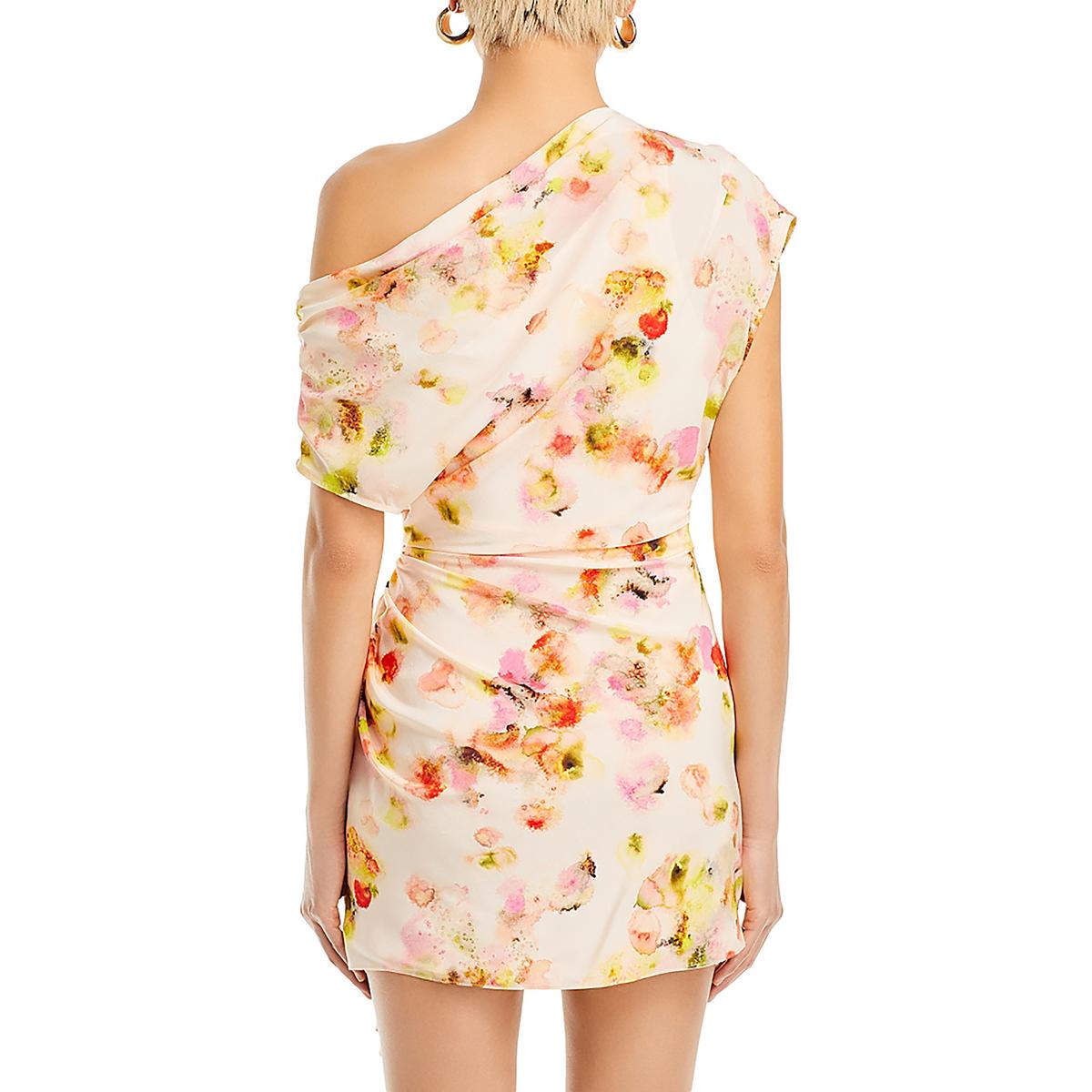 A.L.C. Womens Ruched Floral Bodycon Dress