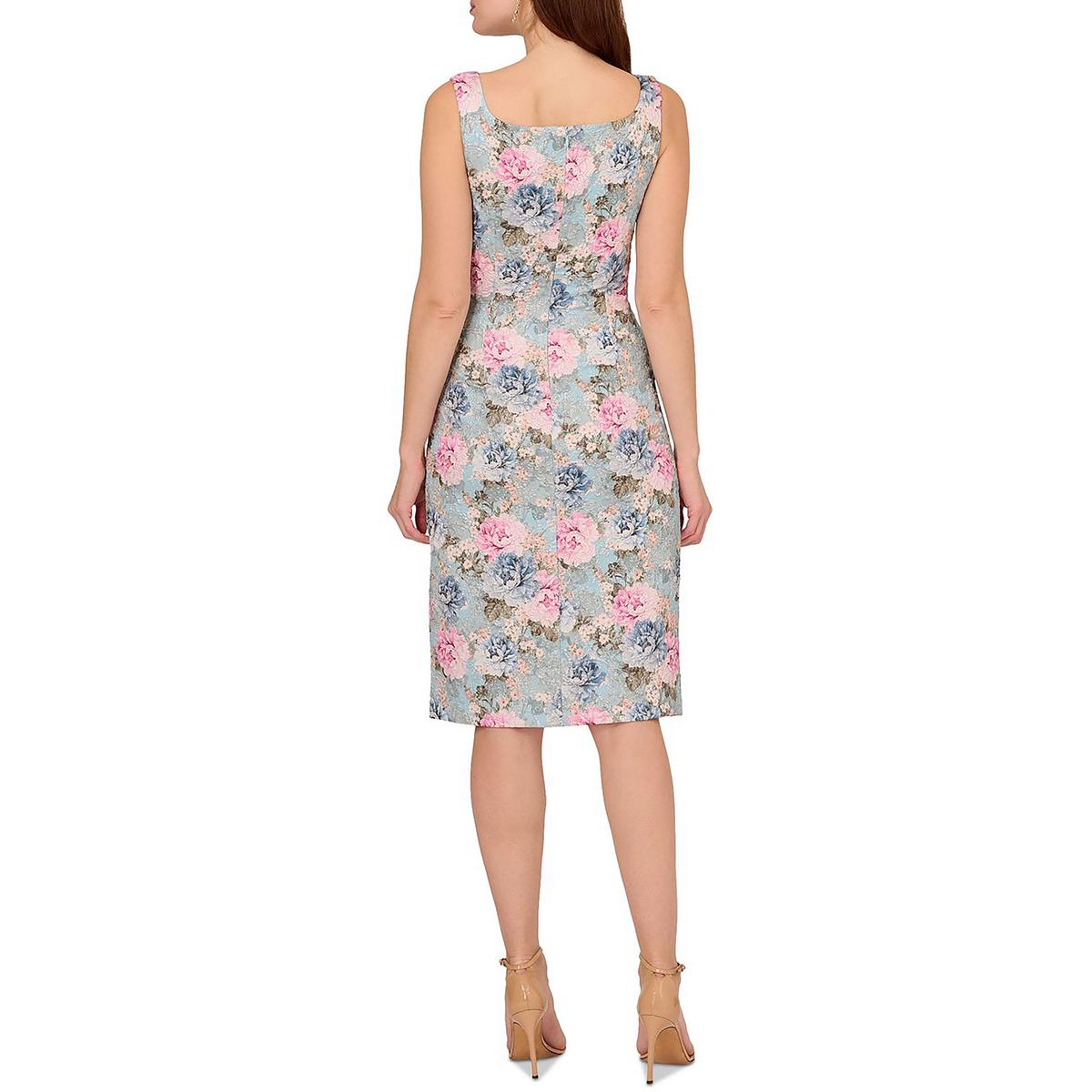 Adrianna Papell Womens Floral Print  Bodycon Dress