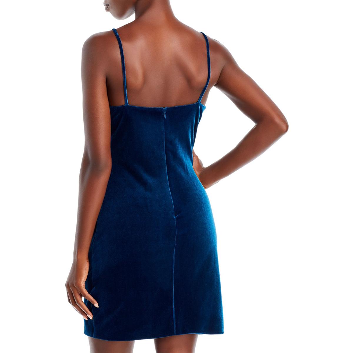 Aqua Womens Velvet Gathered Bodycon Dress