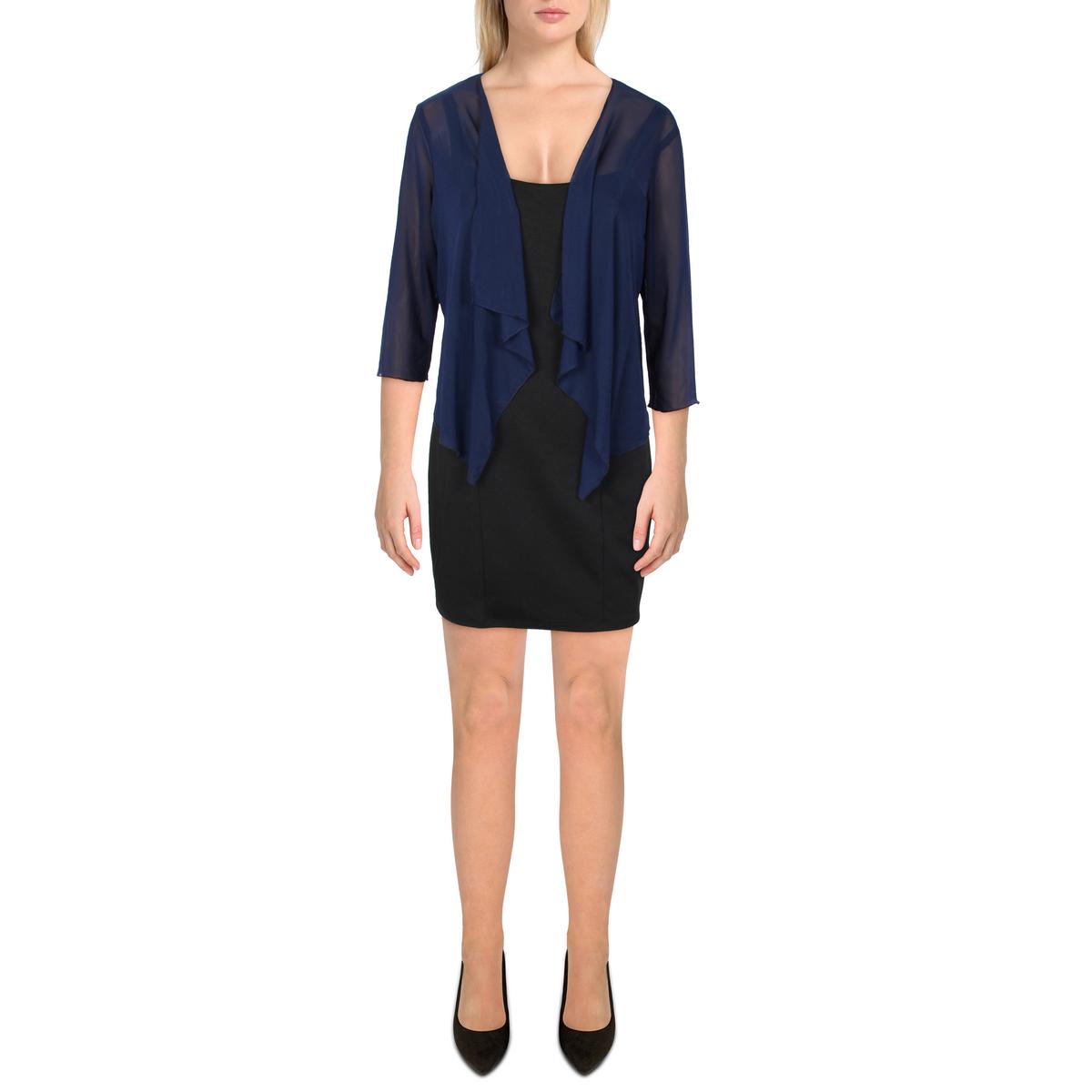 Connected Apparel Womens Petites Mesh Drapey Bolero